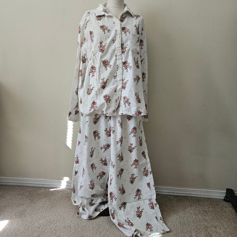 Aerie Cindy Lou Off-Duty Flannel Pajama Set Medium
